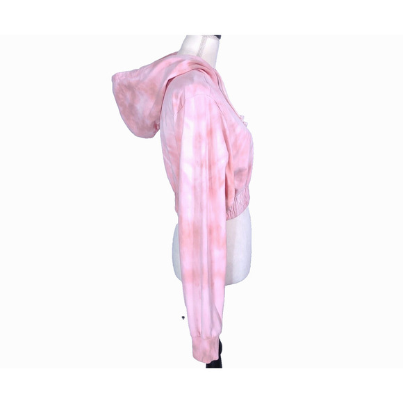 ASOS Hoodie US 4 Small Custom Pink Spiral Tie Dye Cropped Hippie Boho Festival - Picture 4 of 11
